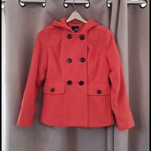 a.n.a Hooded Orange Short Pea Coat.